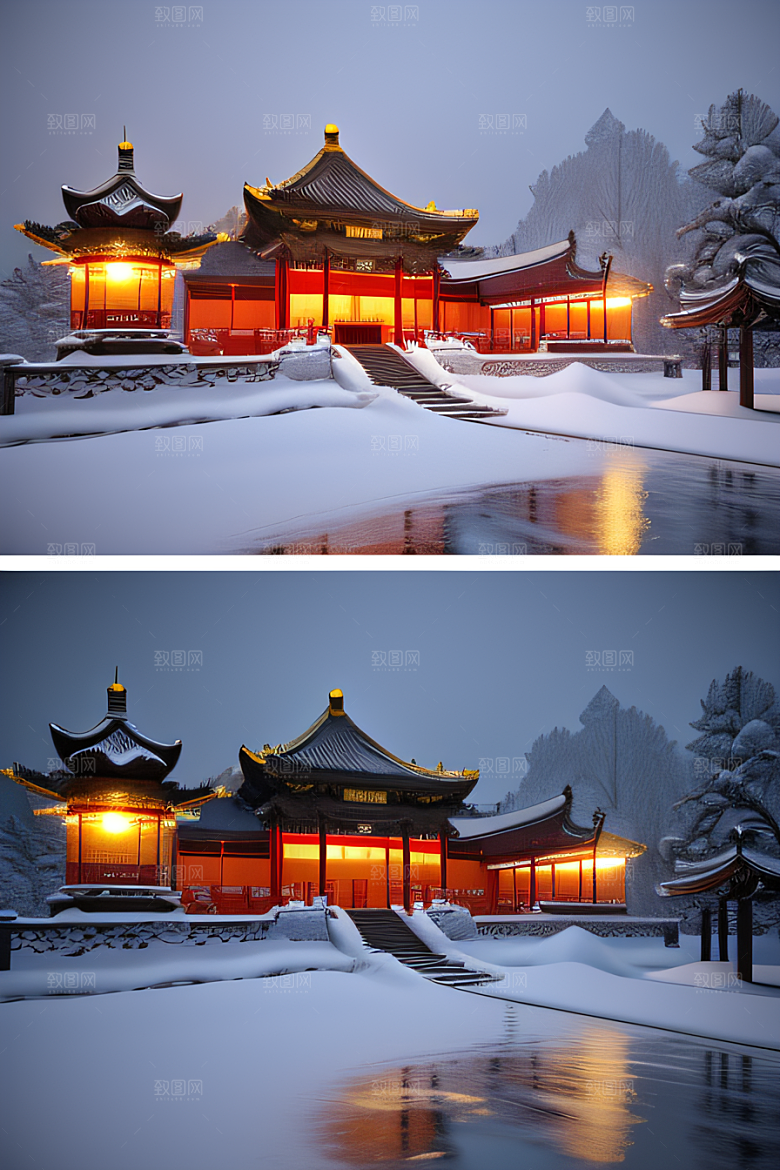 金殿雪夜梦幻3D细致