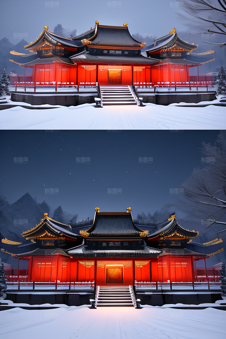 金殿雪夜梦幻3D细致