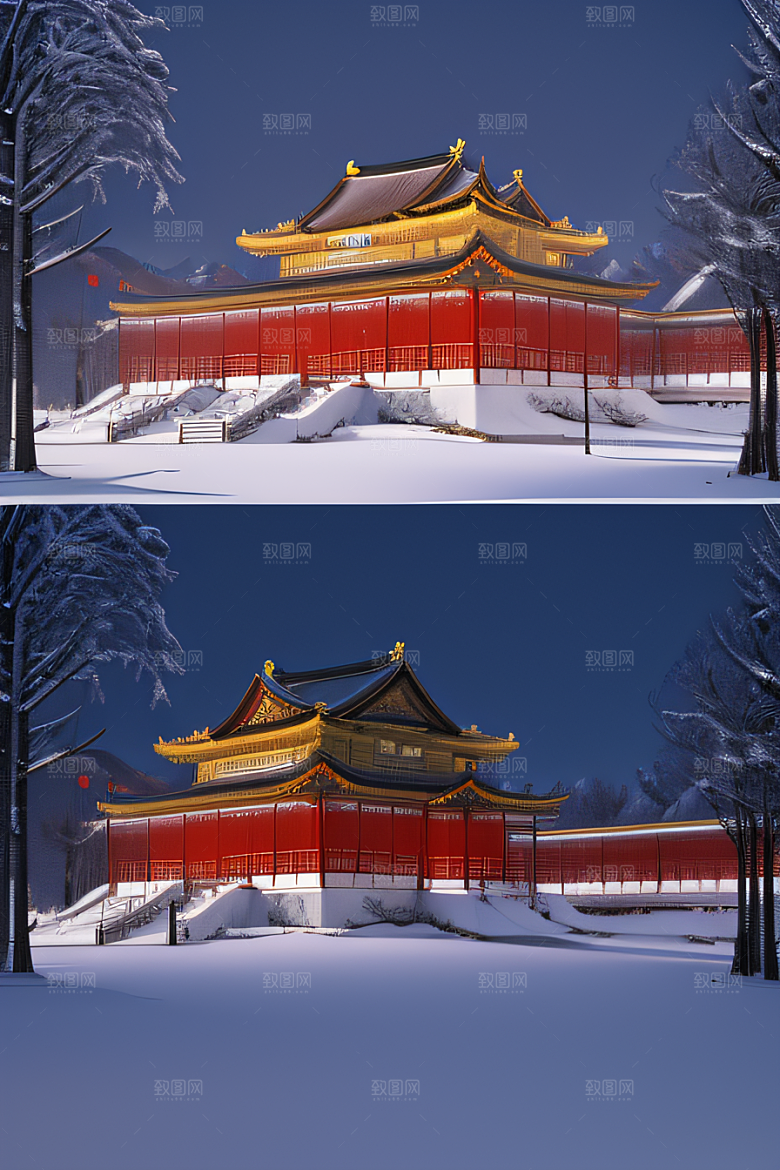 金殿雪夜梦幻3D细致