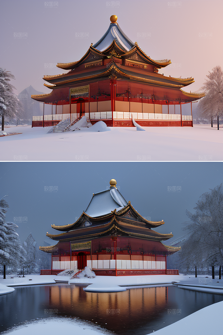 金殿雪夜梦幻3D细致