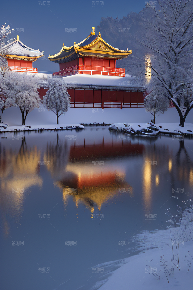 金殿雪夜梦幻可爱3D