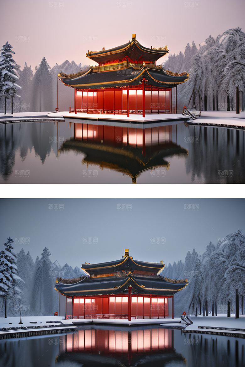 金殿雪夜梦幻可爱3D