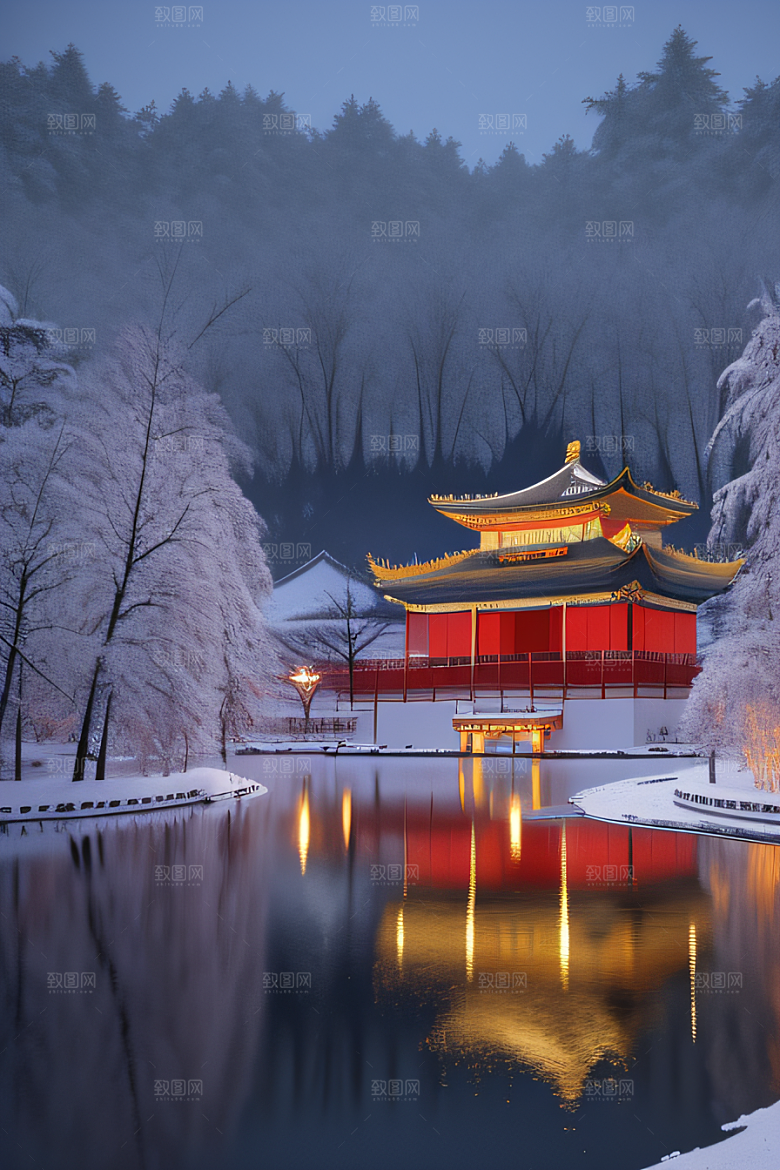 金殿雪夜梦幻可爱3D