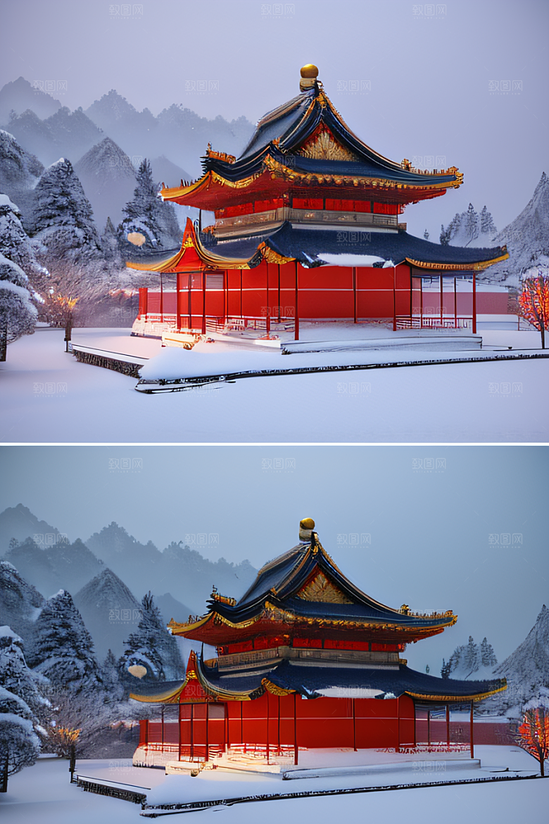 金殿雪夜梦幻可爱3D