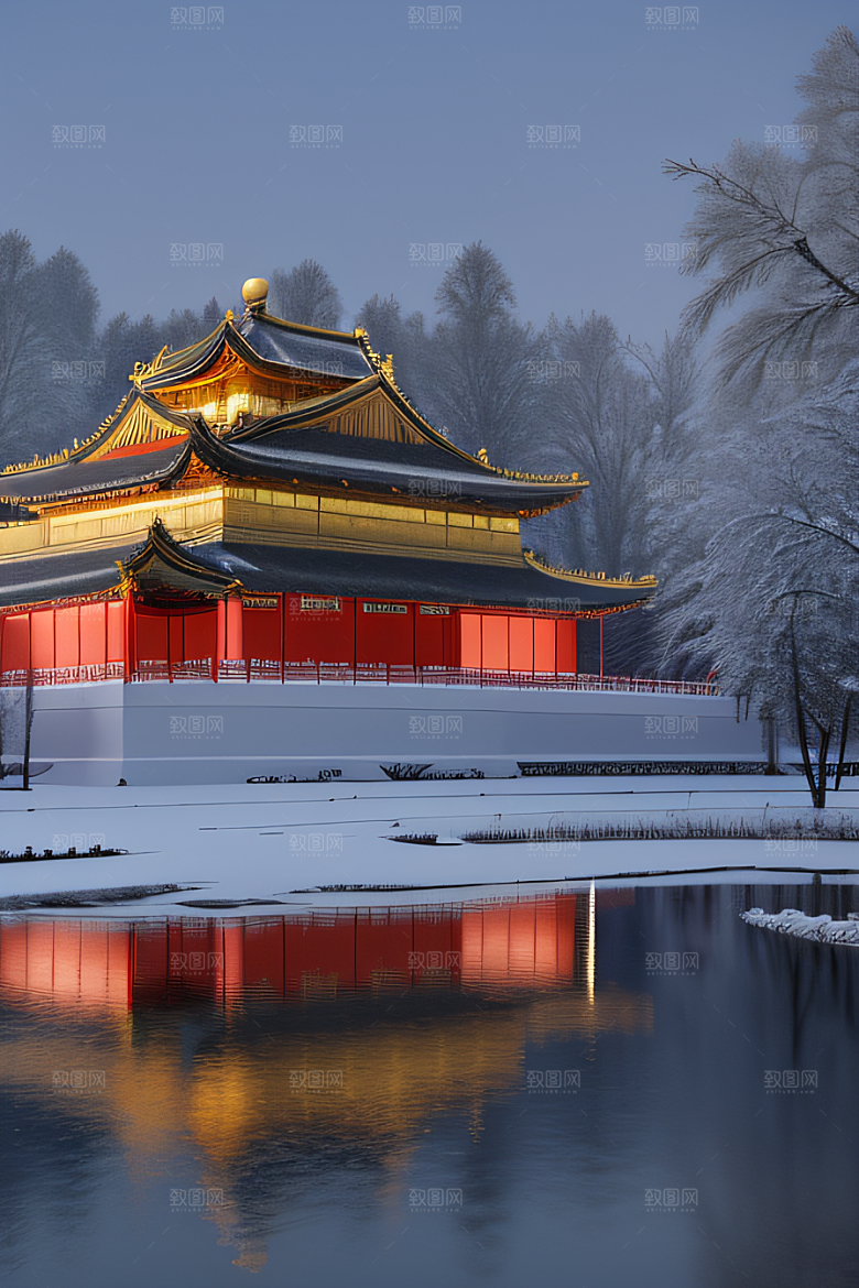 金殿雪夜梦幻可爱3D
