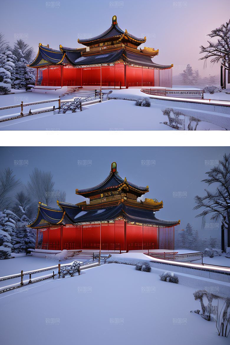 金殿雪夜梦幻可爱3D