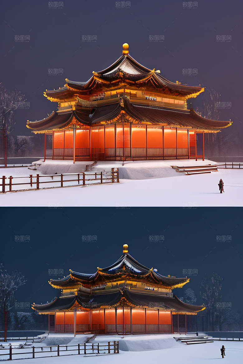 金殿雪夜梦幻可爱3D
