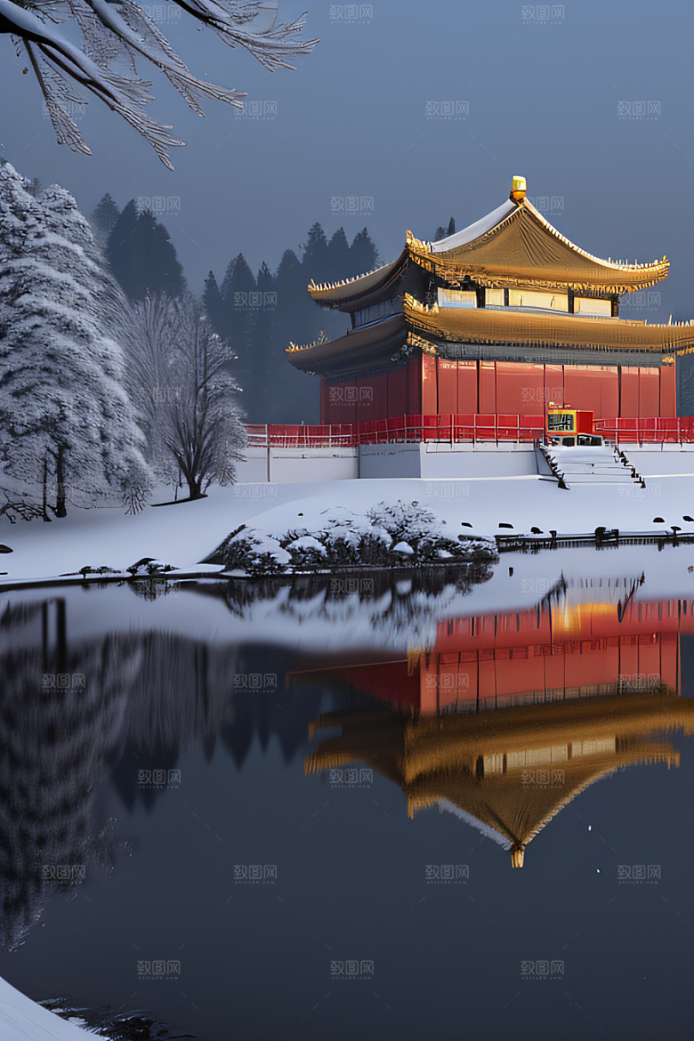 金殿雪夜梦幻可爱3D