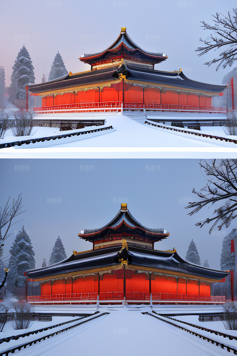 金殿雪夜梦幻可爱3D