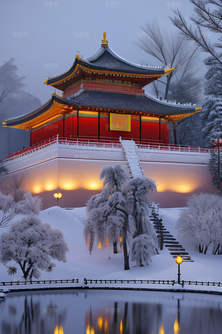 金殿雪夜梦幻可爱3D