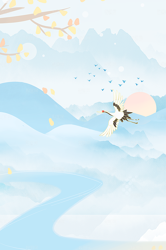 二十四节气节日背景插画海报