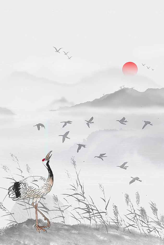 二十四节气节日背景插画海报