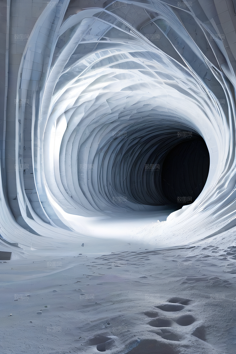 雪洞中的白晶宫殿壁画逼真