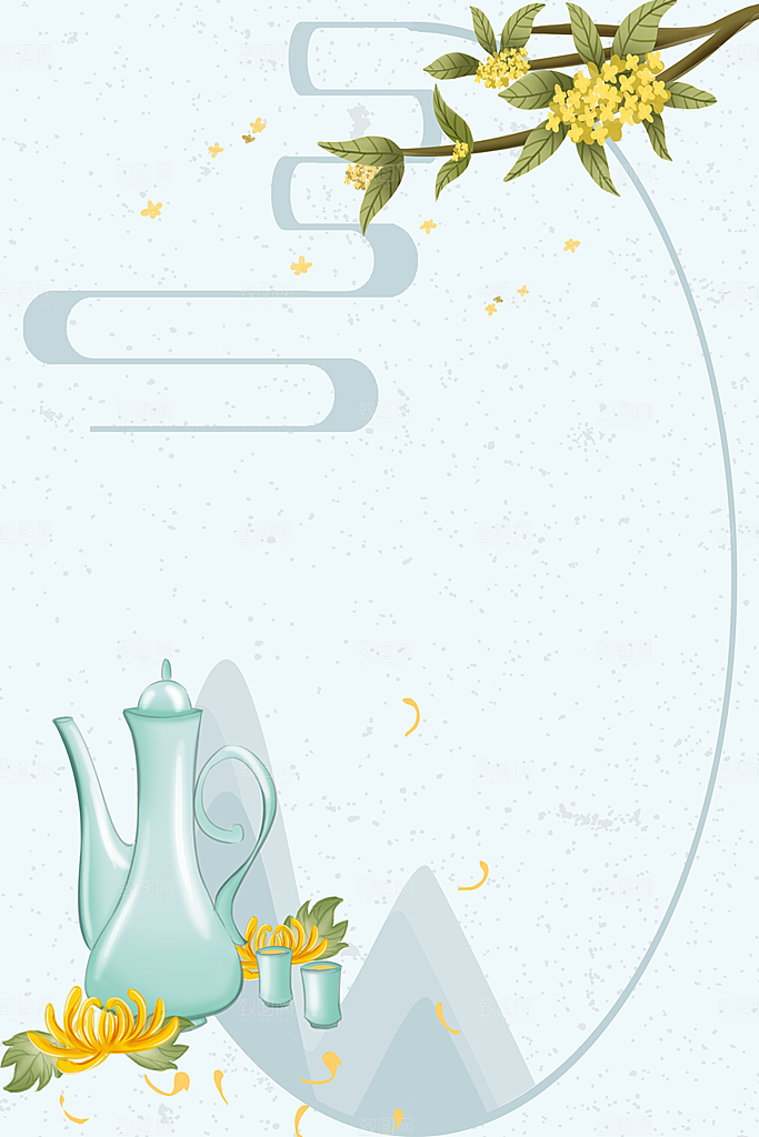 二十四节气节日背景插画海报