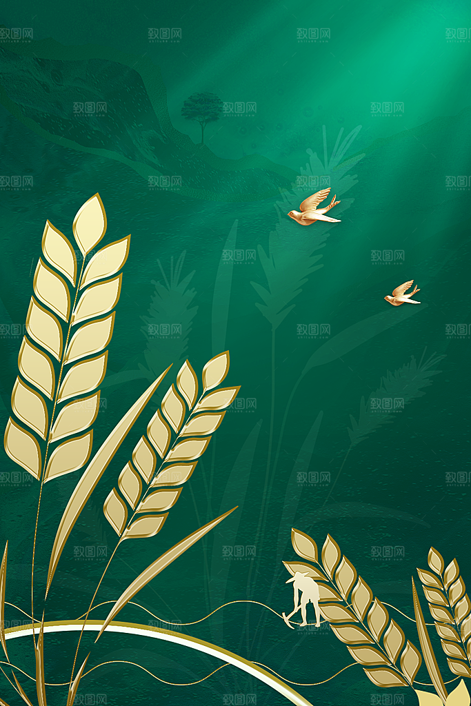 二十四节气节日背景插画海报