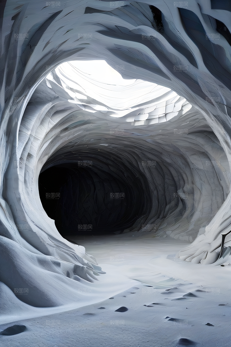 雪洞中的白晶宫殿壁画逼真