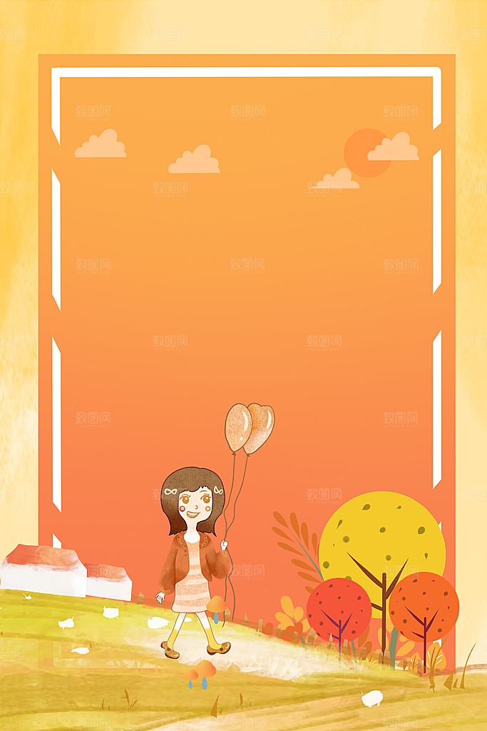二十四节气节日背景插画海报