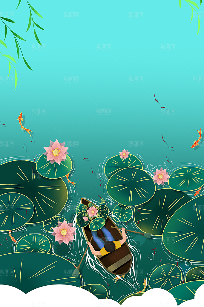 二十四节气节日背景插画海报