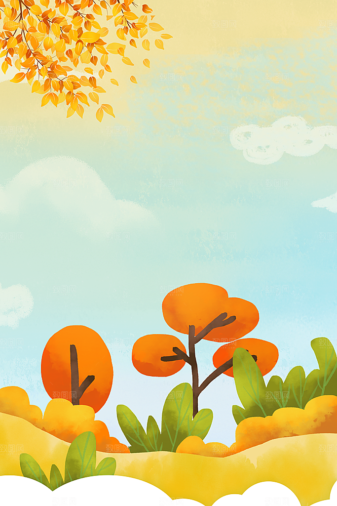 二十四节气节日背景插画海报