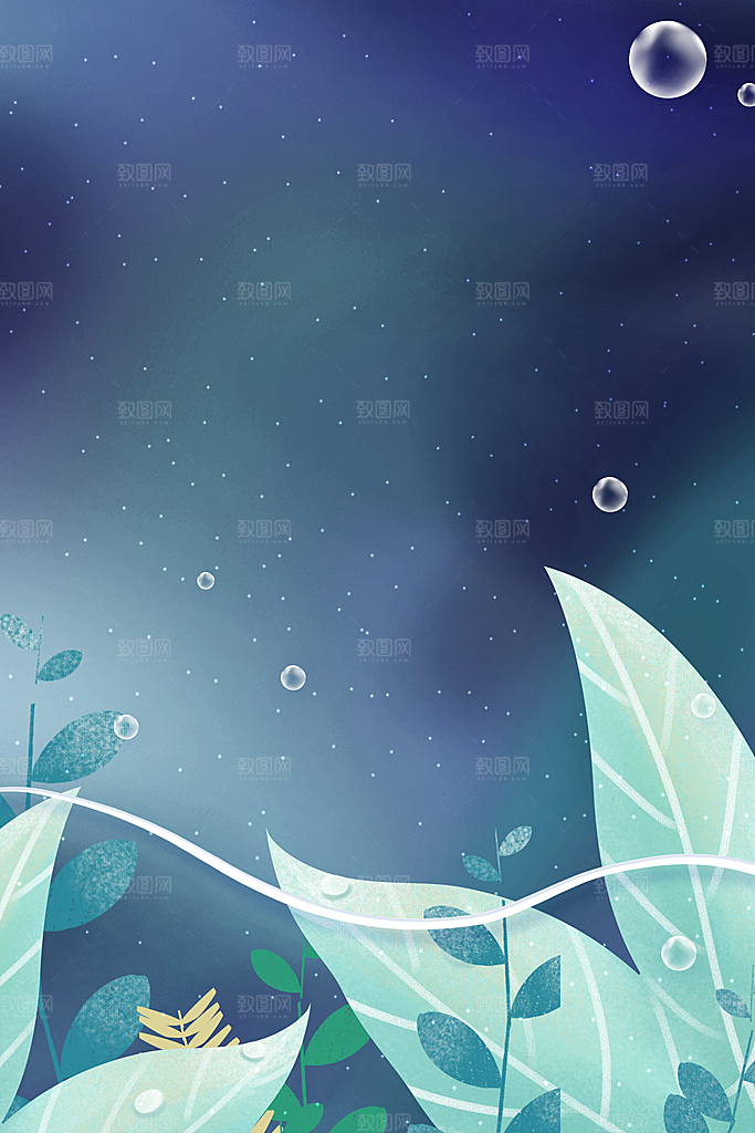 二十四节气节日背景插画海报