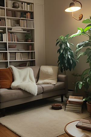 绿植装点的舒适客厅温馨惬意