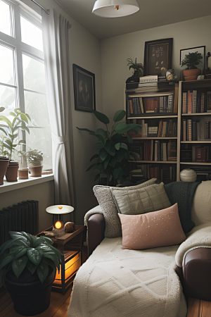 绿植装饰的温馨客厅舒适宜人