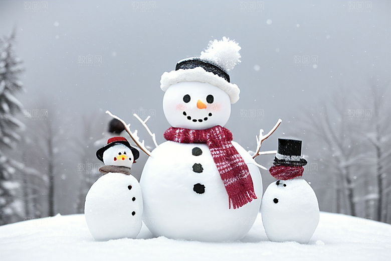 雪后创意打造独特的雪人造型
