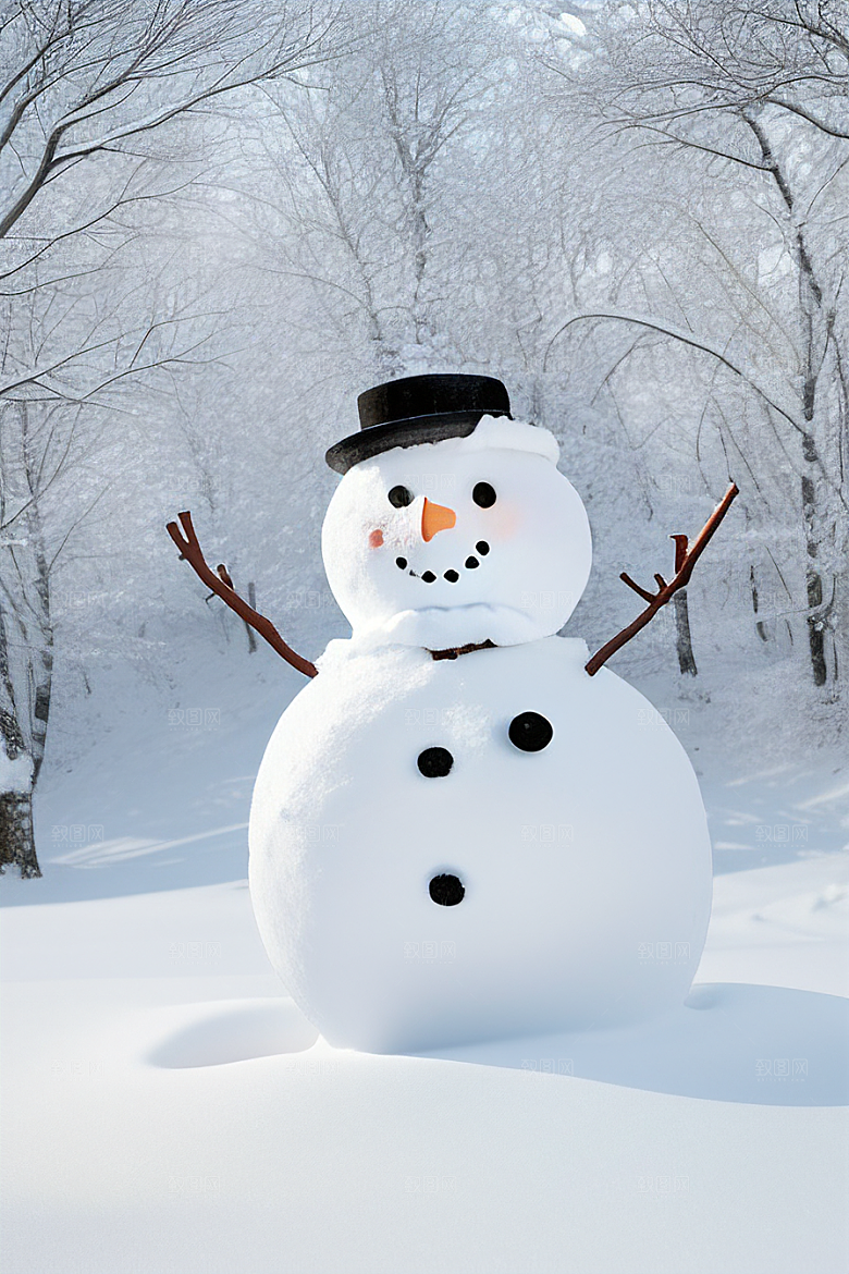 雪后创意打造独特的雪人造型