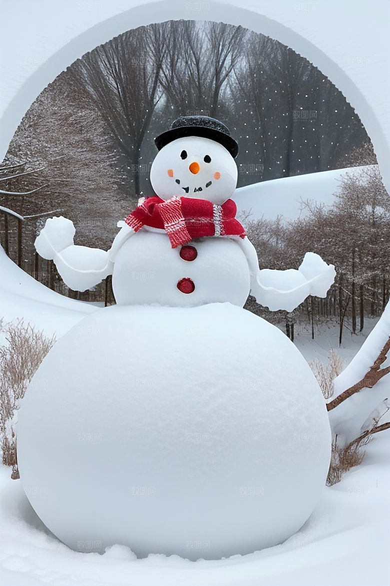 雪后创意打造独特的雪人造型