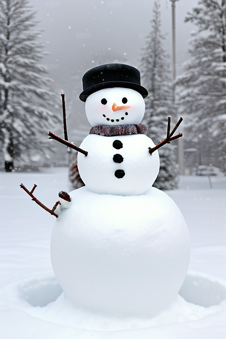 雪后创意打造独特的雪人造型