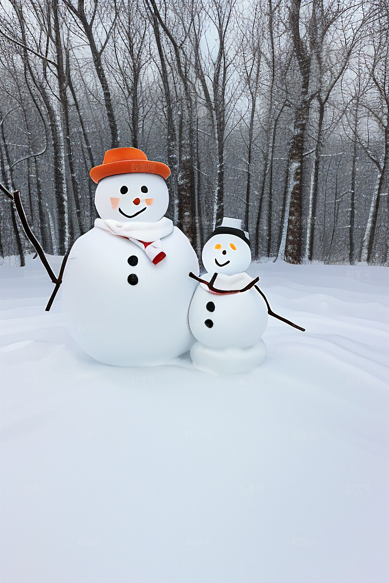 冬季亲子活动一起堆个可爱的雪人