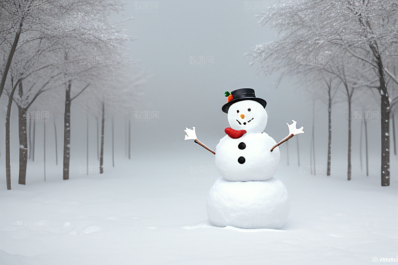 雪人与冬日风景绝佳搭配