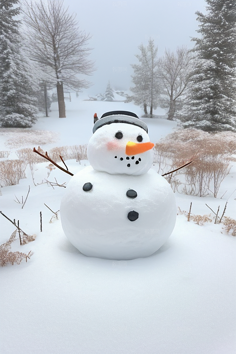 雪人与冬日风景绝佳搭配