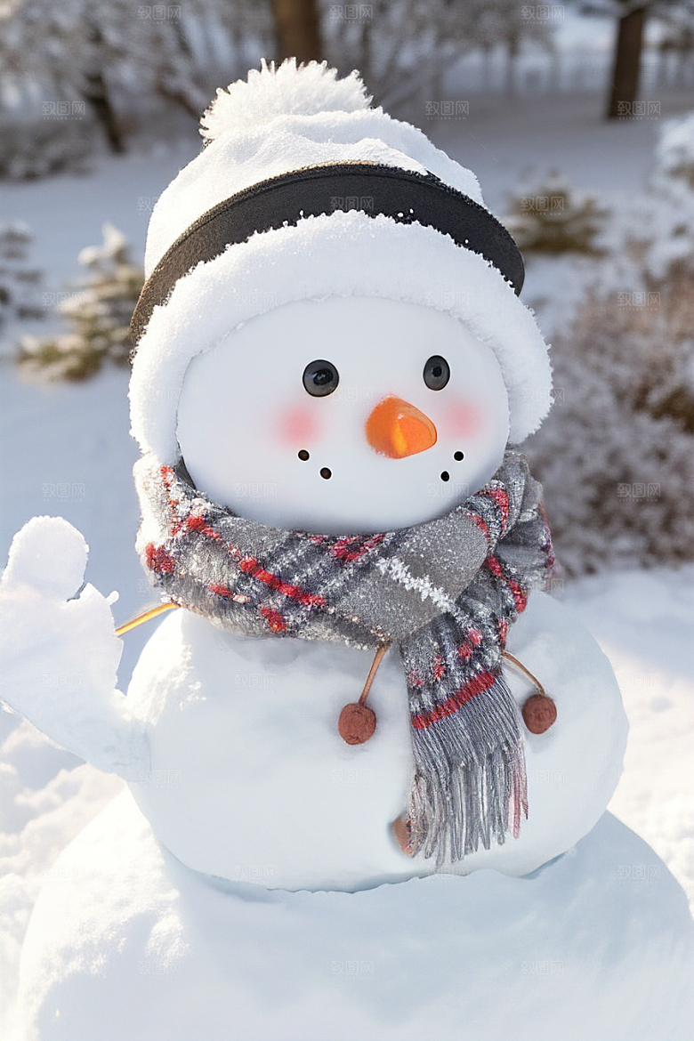 雪地里的小确幸与雪人共度时光