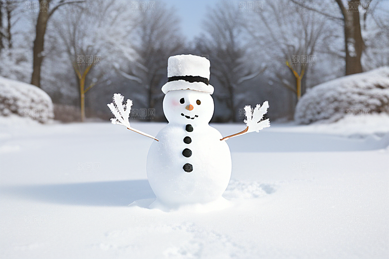 雪地里的小确幸与雪人共度时光