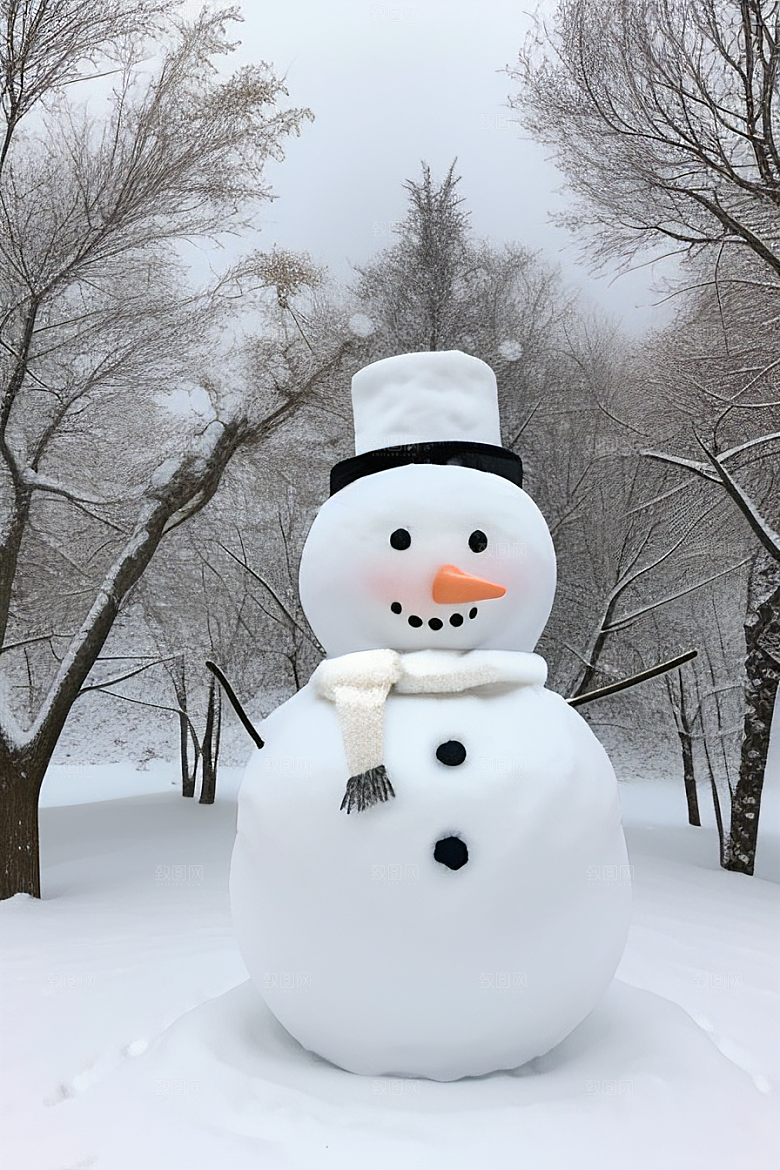 雪地里的小确幸与雪人共度时光
