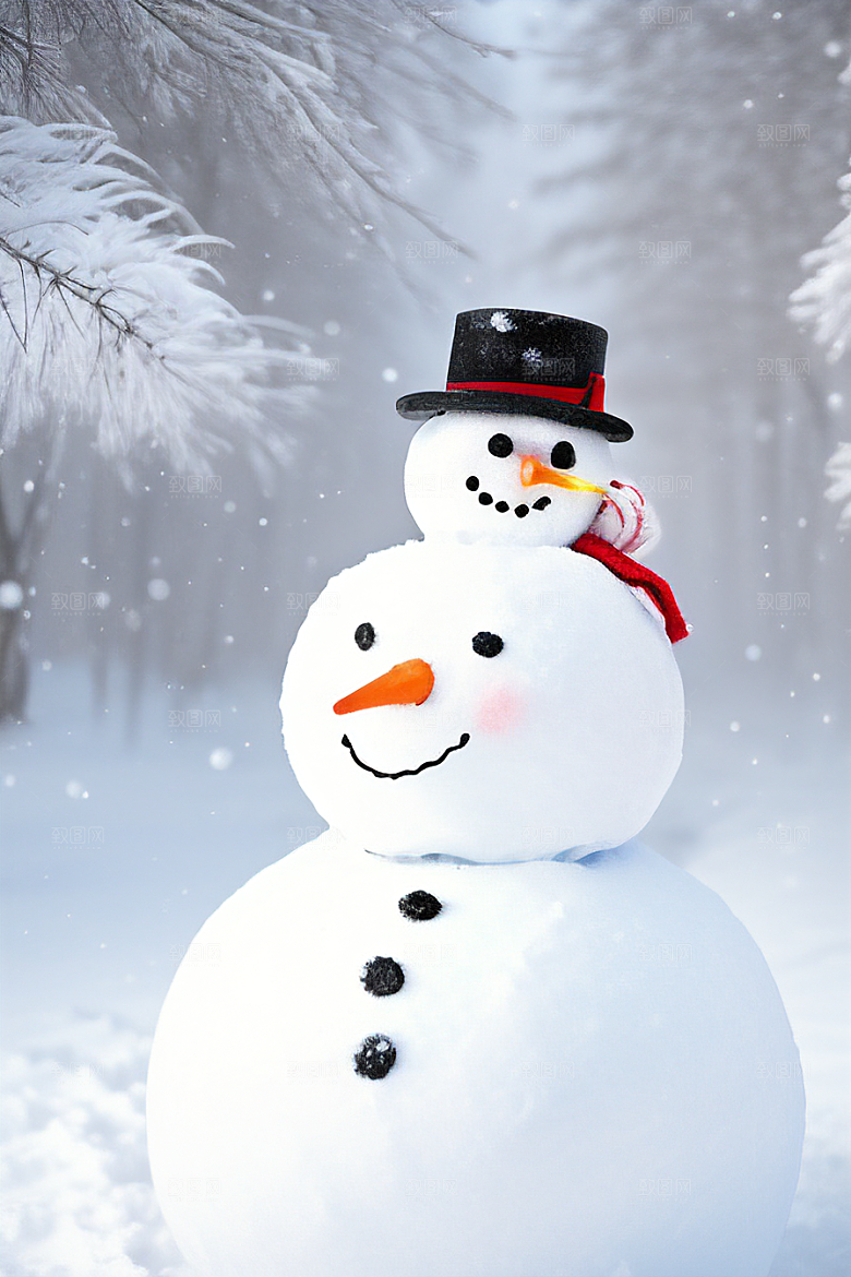 雪地里的小确幸与雪人共度时光