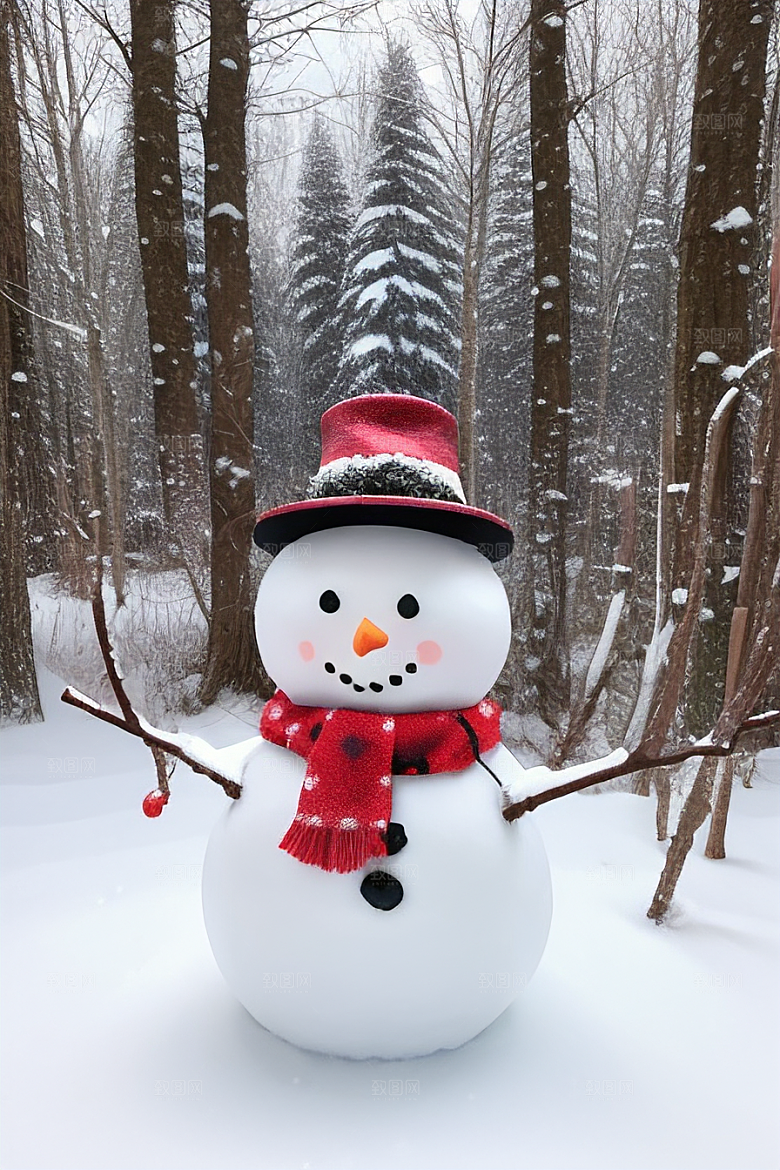 雪地里的小确幸与雪人共度时光