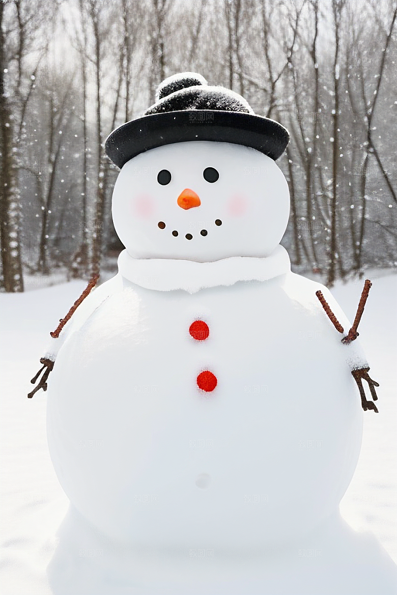 雪地里的小确幸与雪人共度时光