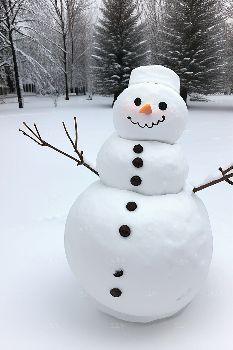 冬日回忆与雪人合影留念