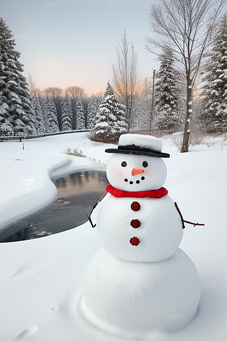 雪地探险寻找雪人的踪迹