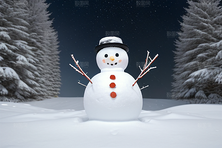 冬日雪趣堆可爱雪人的欢乐时光
