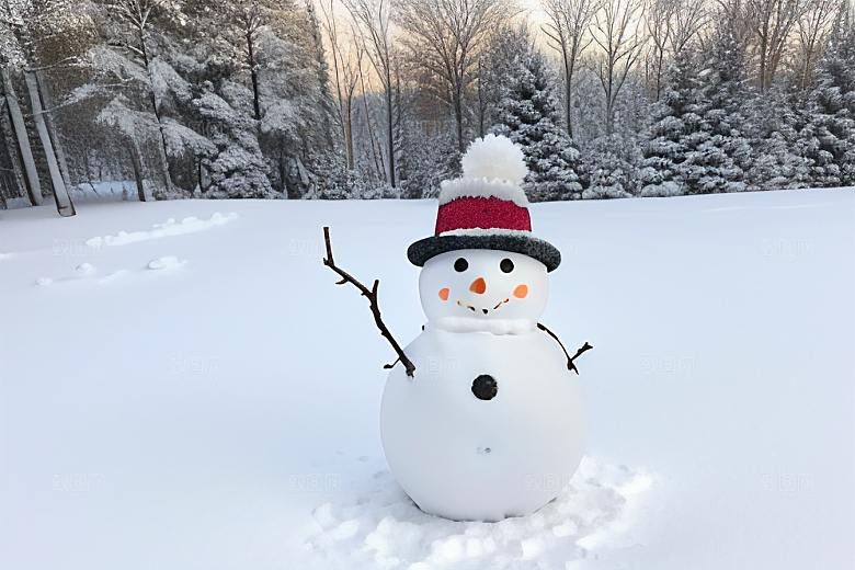 冬日雪趣堆可爱雪人的欢乐时光
