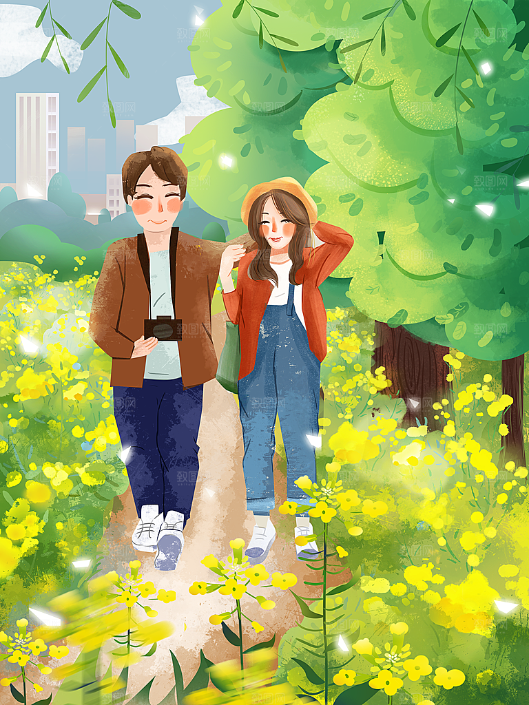 创意清明节节日扫墓踏青海报