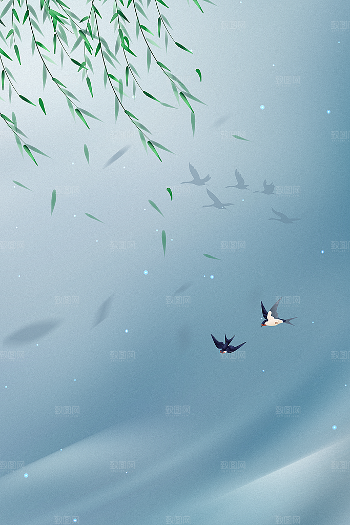 二十四节气节日背景插画海报