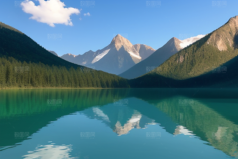 碧波荡漾湖面一叶扁舟驶向诗意