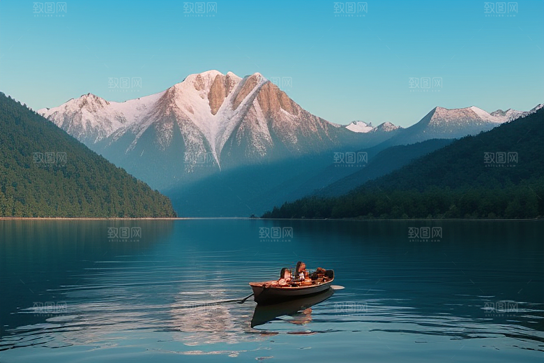 湖光山色醉一叶扁舟伴归途