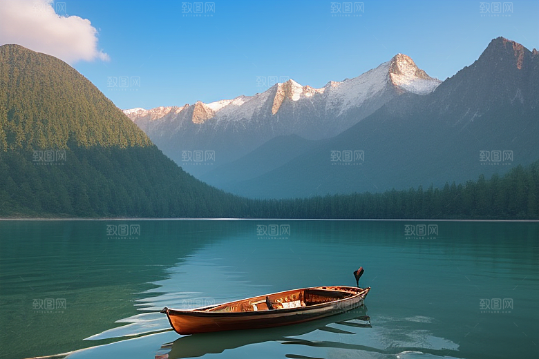 湖光山色美一叶扁舟添诗意