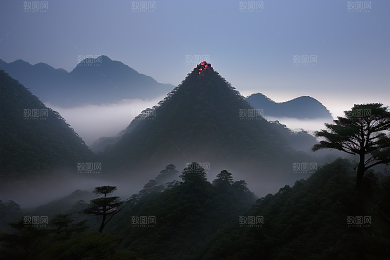 黄山迎客松的美丽景色