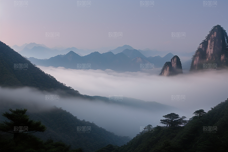 黄山上的迎客松美景